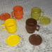 4 Vintage Tupperware Stackable Mugs & Lids/Coasters - Autumn Harvest