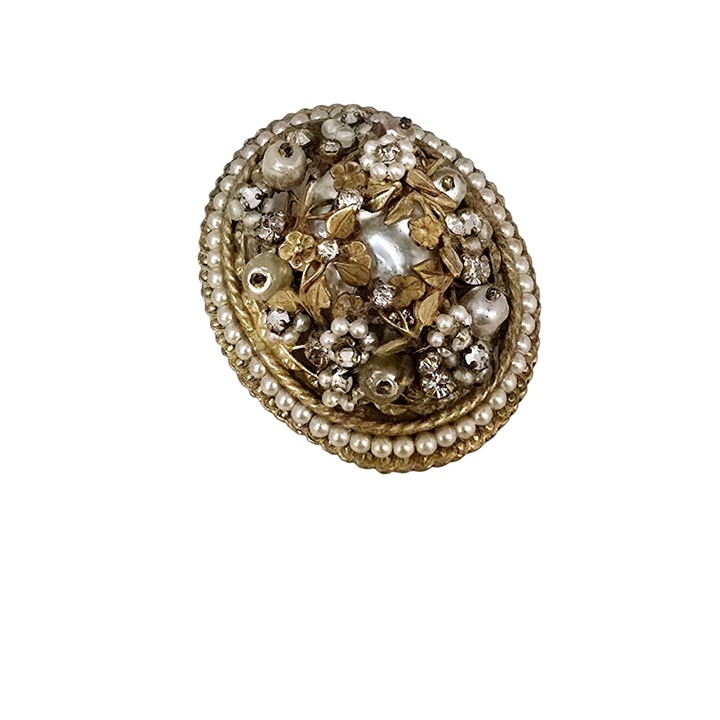 Vintage Original By Robert Faux Pearl Brooch Or Pendant (A8494)