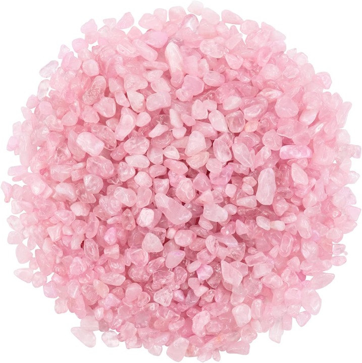 2lb/950g Small Natural Clear Rose Pink Tumbled Chips Crushed Stone