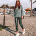 Zara Emerald Dark Green Faux Vegan Leather Pants