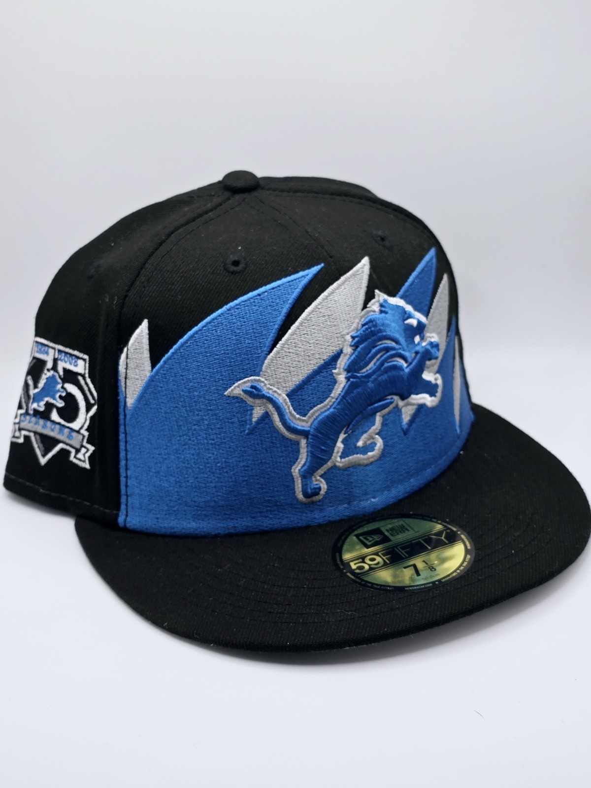 Hat Club Exclusive Detroit Lions Football Sharktooth Fitted Hat Sz 7 1/8