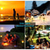 Solar Lights Outdoor Decorative, Pack of 6 Ultra-Lager Solar Torch Light with Fl