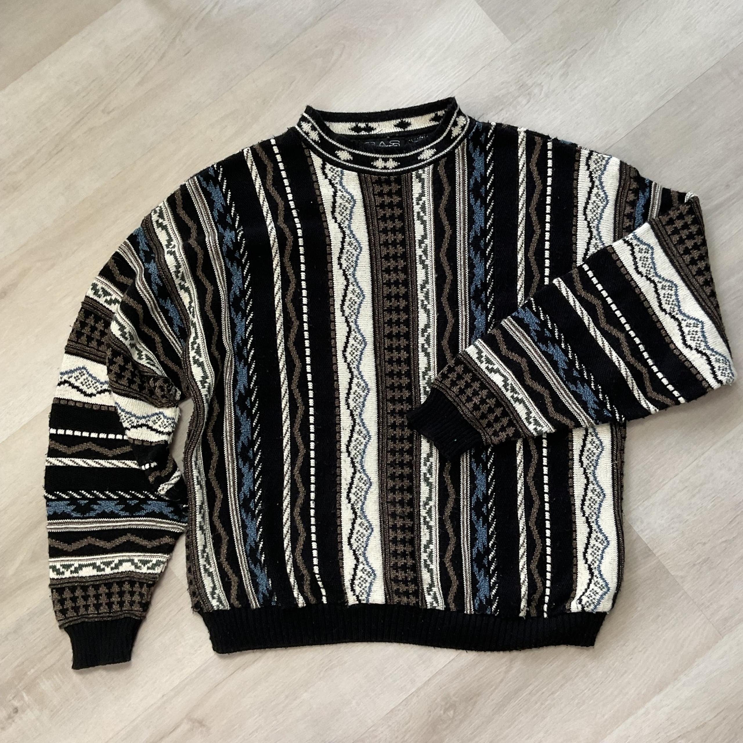 Vintage Y2K Kurt Cobain Style Grungecore Grandpa Sweater Large