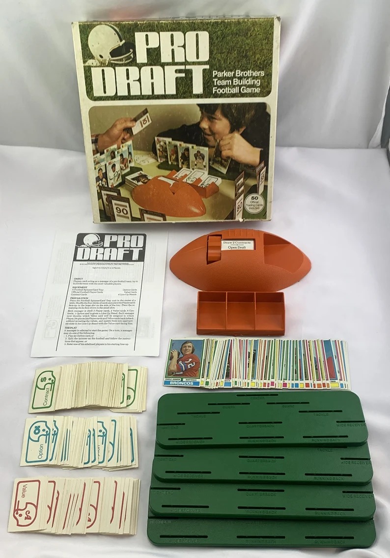 1974 Pro Draft Game by Parker Brothers in Great Condition