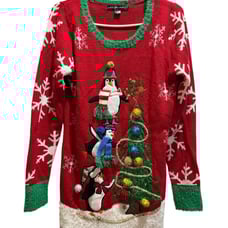 Vintage united states sweaters ugly Christmas red sweater size small