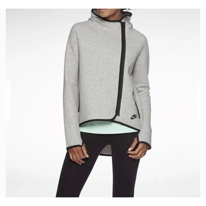 Nike Tech Fleece Cape Hoodie Sweatshirt jacket Women’s size medium Gray Zip