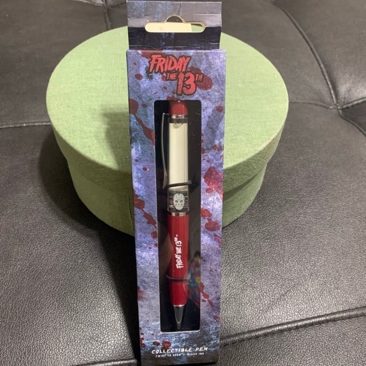 Friday the 13th Jason Voorhees Twist To Open Pen Hockey Mask Bioworld Black Ink