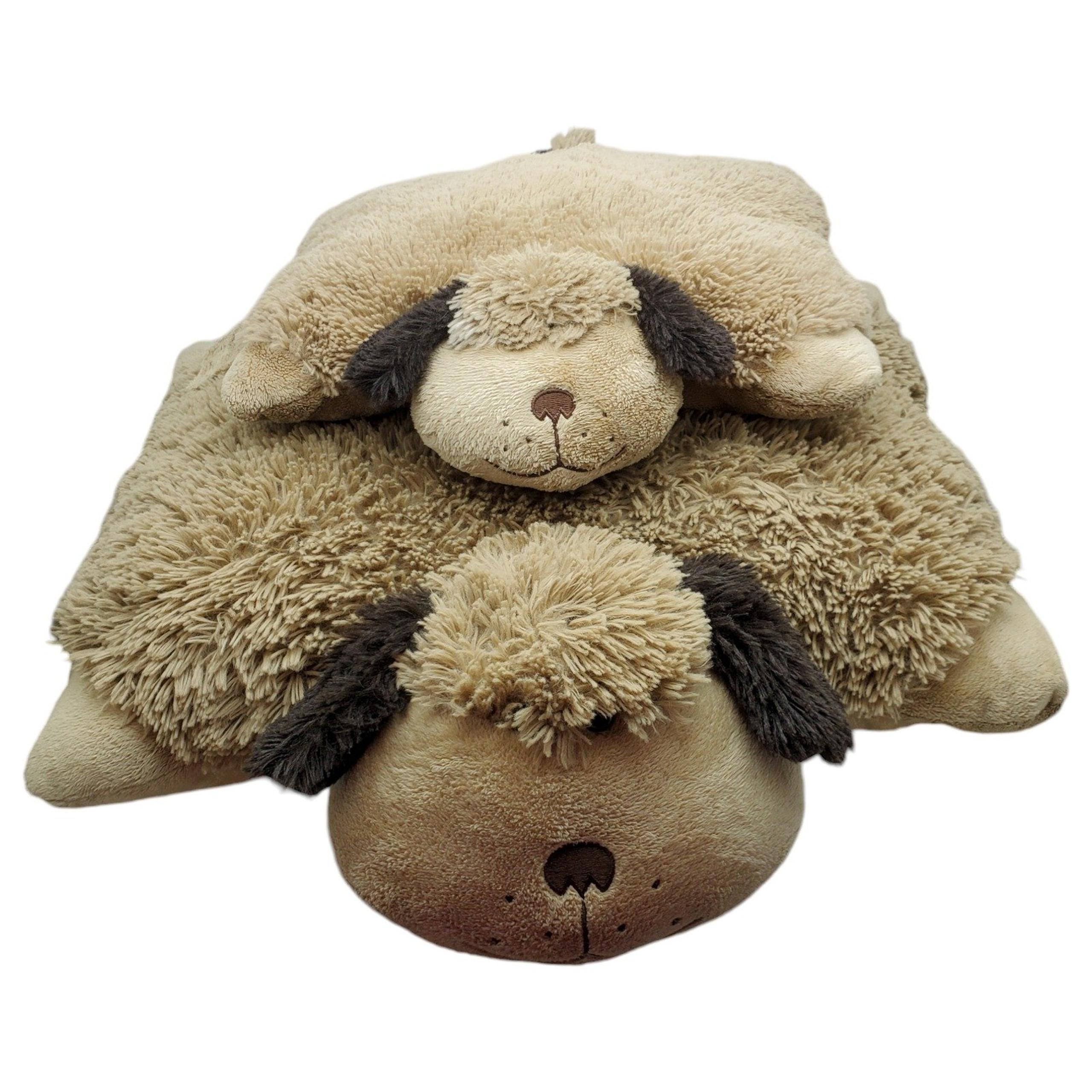 2 pieces Pillow Pets Pee-Wees Dog Plush Pillow Stuffed Animal Toy Tan Brown