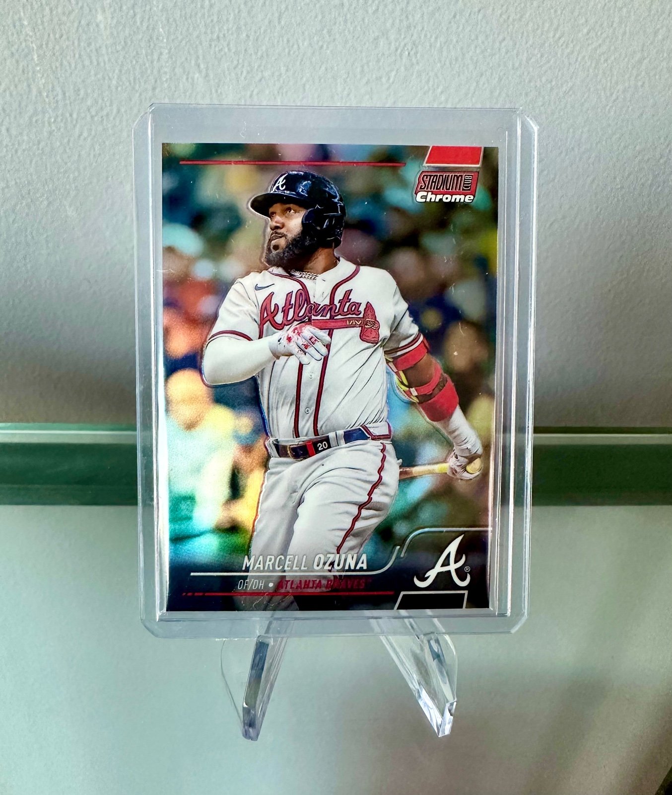 #1/5! 2022 Topps Stadium Club Chrome Marcell Ozuna Red