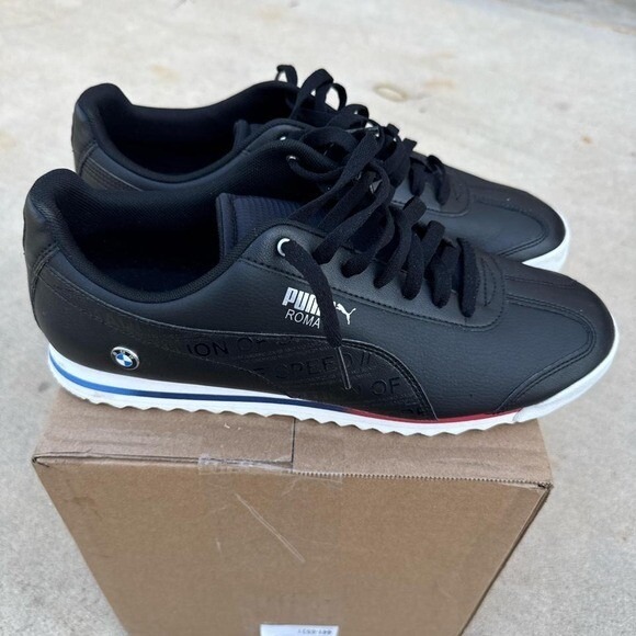 Puma BMW black and white lifestyle trainers