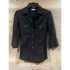 JAMES PERSE Ribbed Side Panel 3/4 Sleeves black shirt size 1/ S