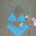 SOLD OUT 140 LoveShackFancy x Hurley Turquoise Rhinestone Bikini 2pc set NWT