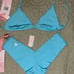 SOLD OUT 140 LoveShackFancy x Hurley Turquoise Rhinestone Bikini 2pc set NWT