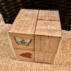 Rae Dunn Baby Milestone Blocks Wooden