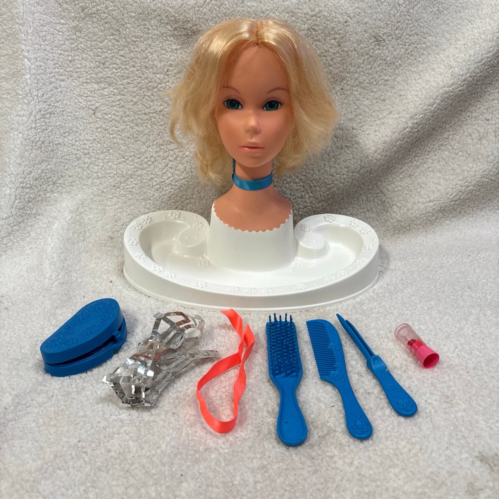 1971 Barbie Quick Curl Miss America Beauty Center Styling Head & Accessories Lot