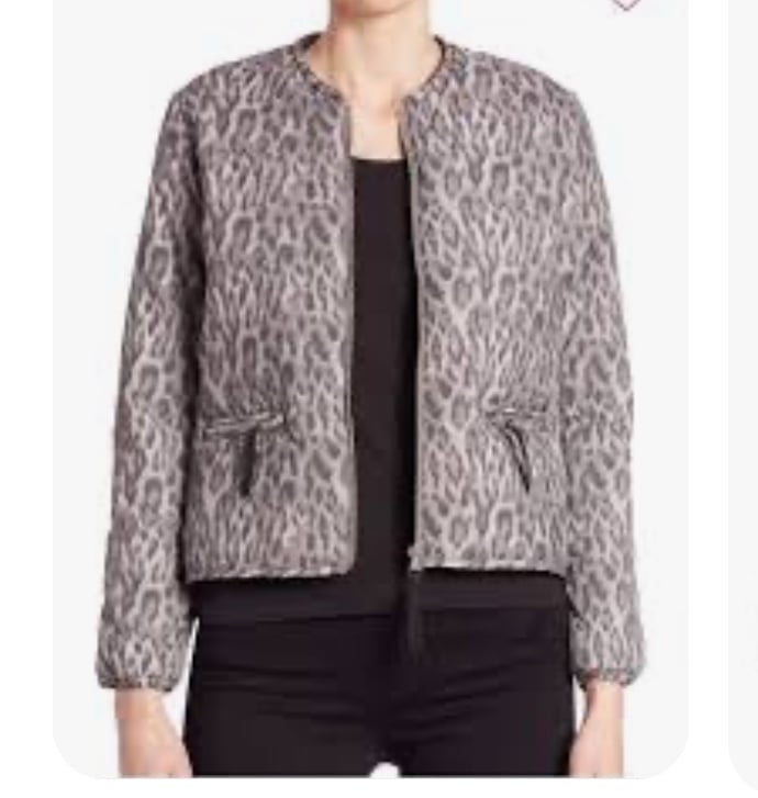 Generation Love Leopard bomber light puffer jacket sz Small
