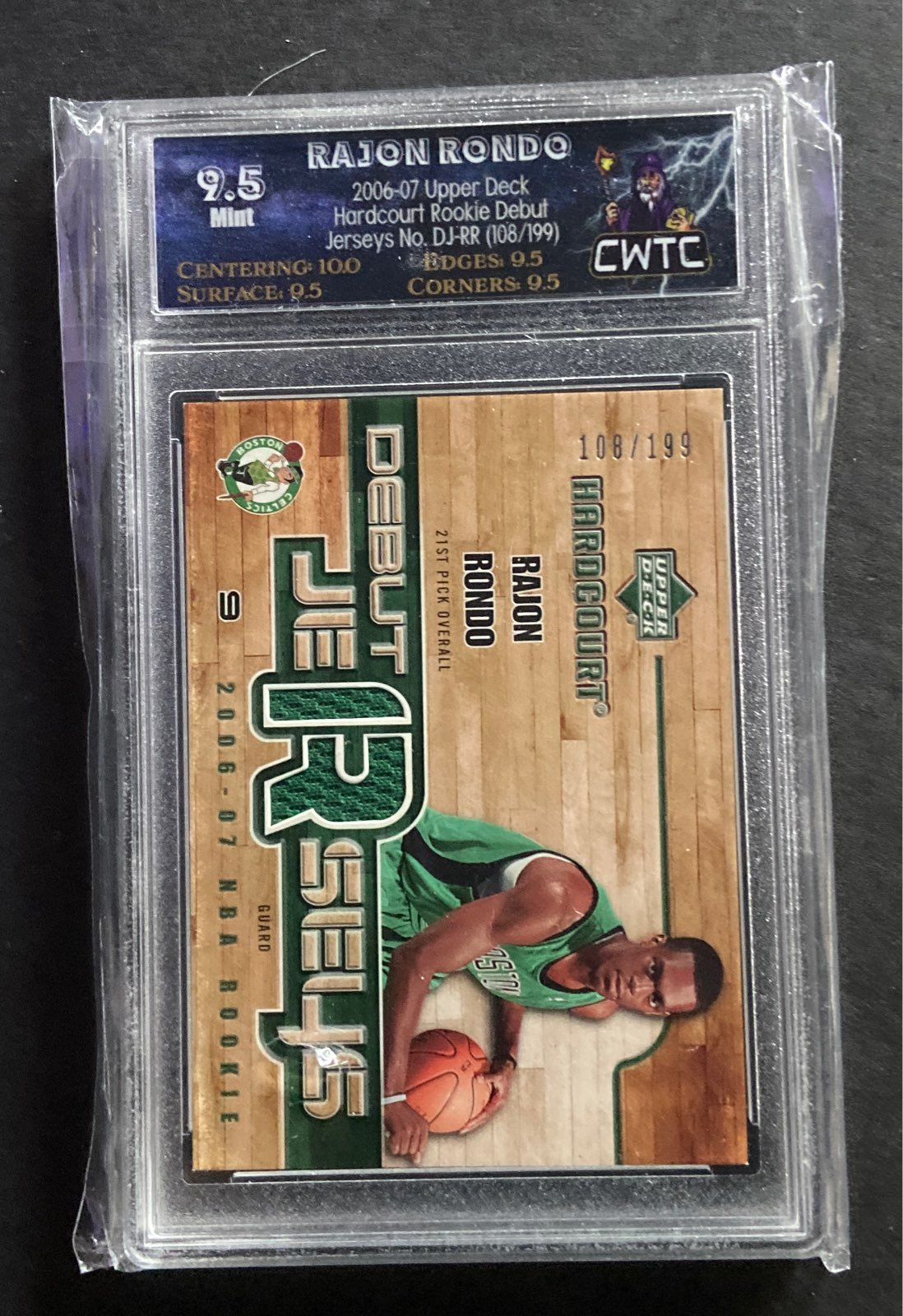 Rajon Rondo Rookie Card Upper Deck 2006-07 Hardcourt Rookie Debut Jerseys #DJ-RR