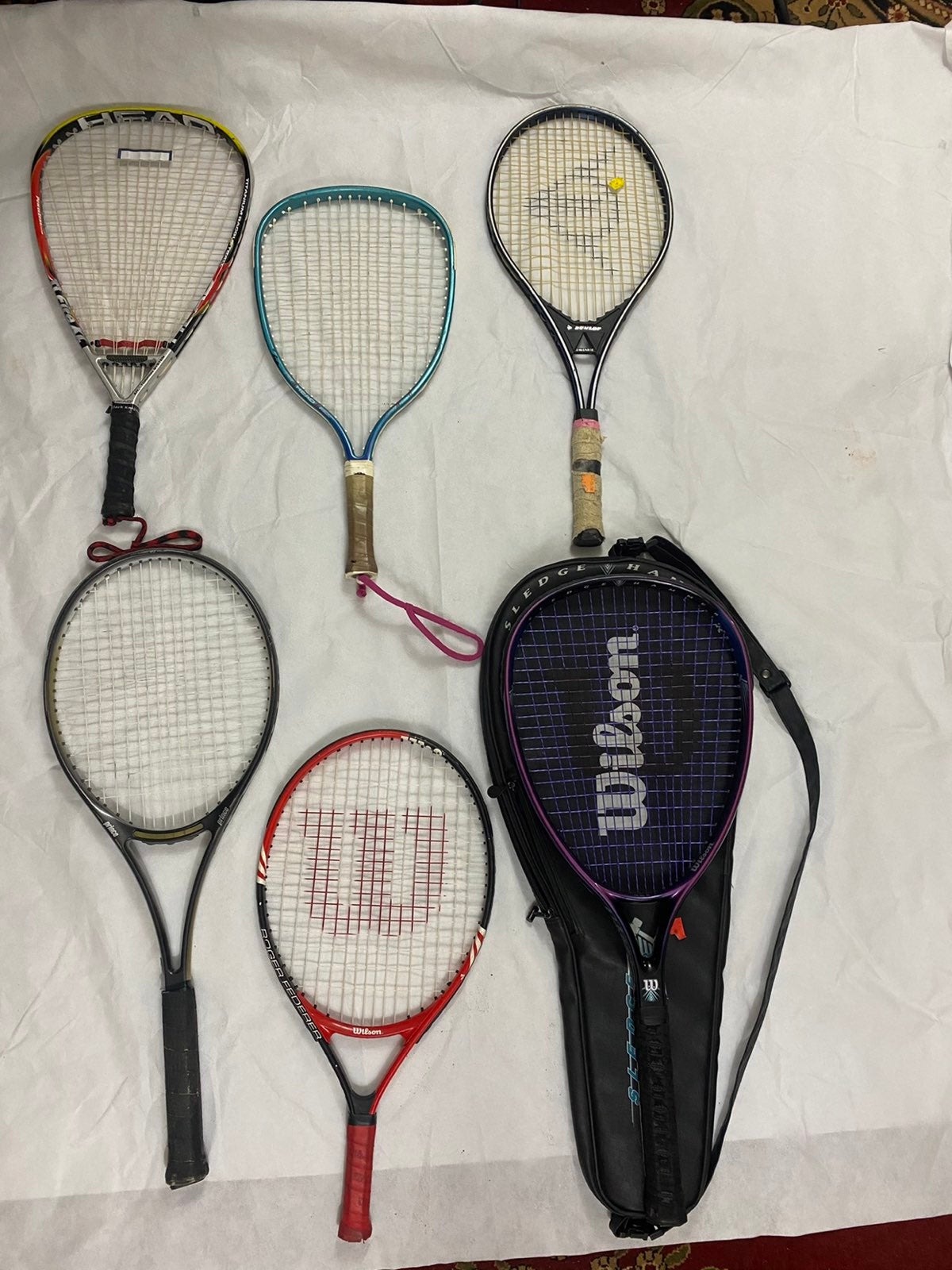 tennis racquets wilson, prince, head lot