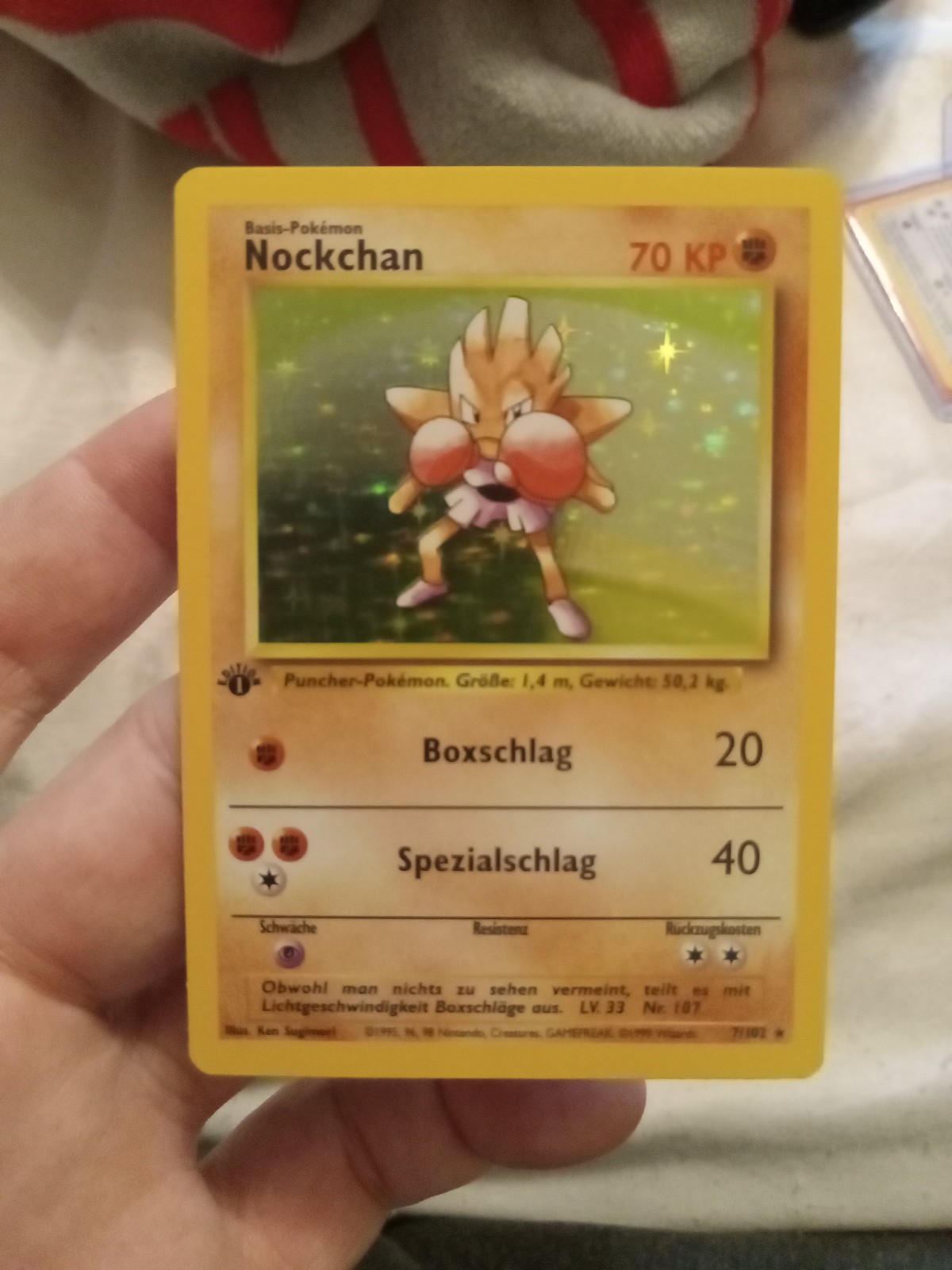 Hitmonchan/nockchan 1st edition holo base set NM