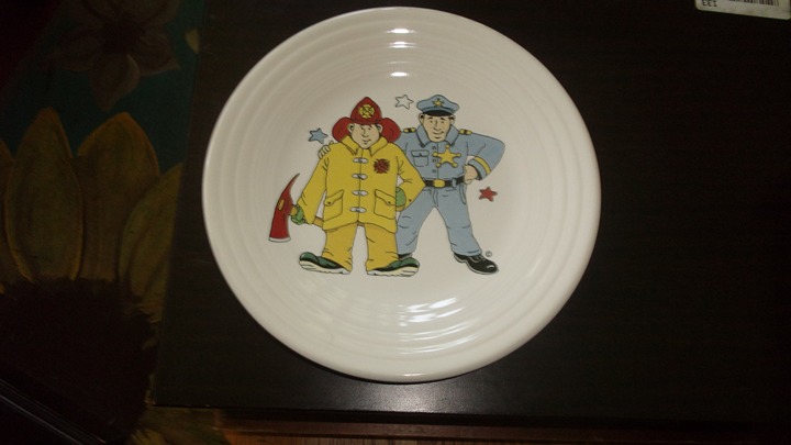 Fiesta dinner plate Hometown Heroes Policeman Fireman