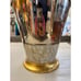 Mother of pearl silver wastebasket made in India