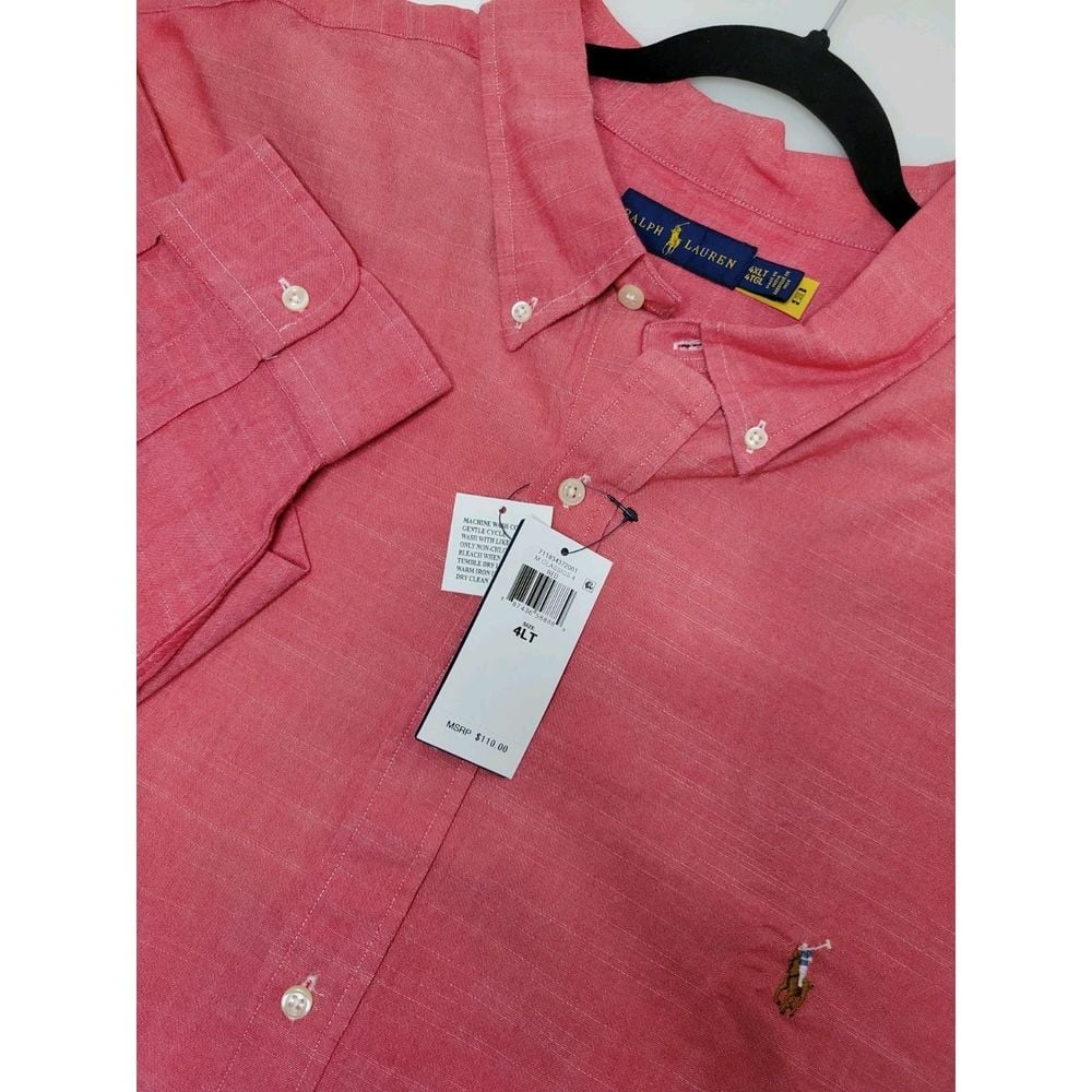 NWT Ralph Lauren Classics Oxford Red Chambray Flesh Pony Men's Size 4XLT