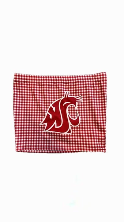 GINGHAM WSU COUGAR TUBE TOP SIZE SMALL
