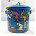 Hand Painted Traditional African Folk Art Enamel Ice Bucket with Lid By Theresa