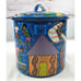 Hand Painted Traditional African Folk Art Enamel Ice Bucket with Lid By Theresa