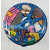 Hand Painted Traditional African Folk Art Enamel Ice Bucket with Lid By Theresa