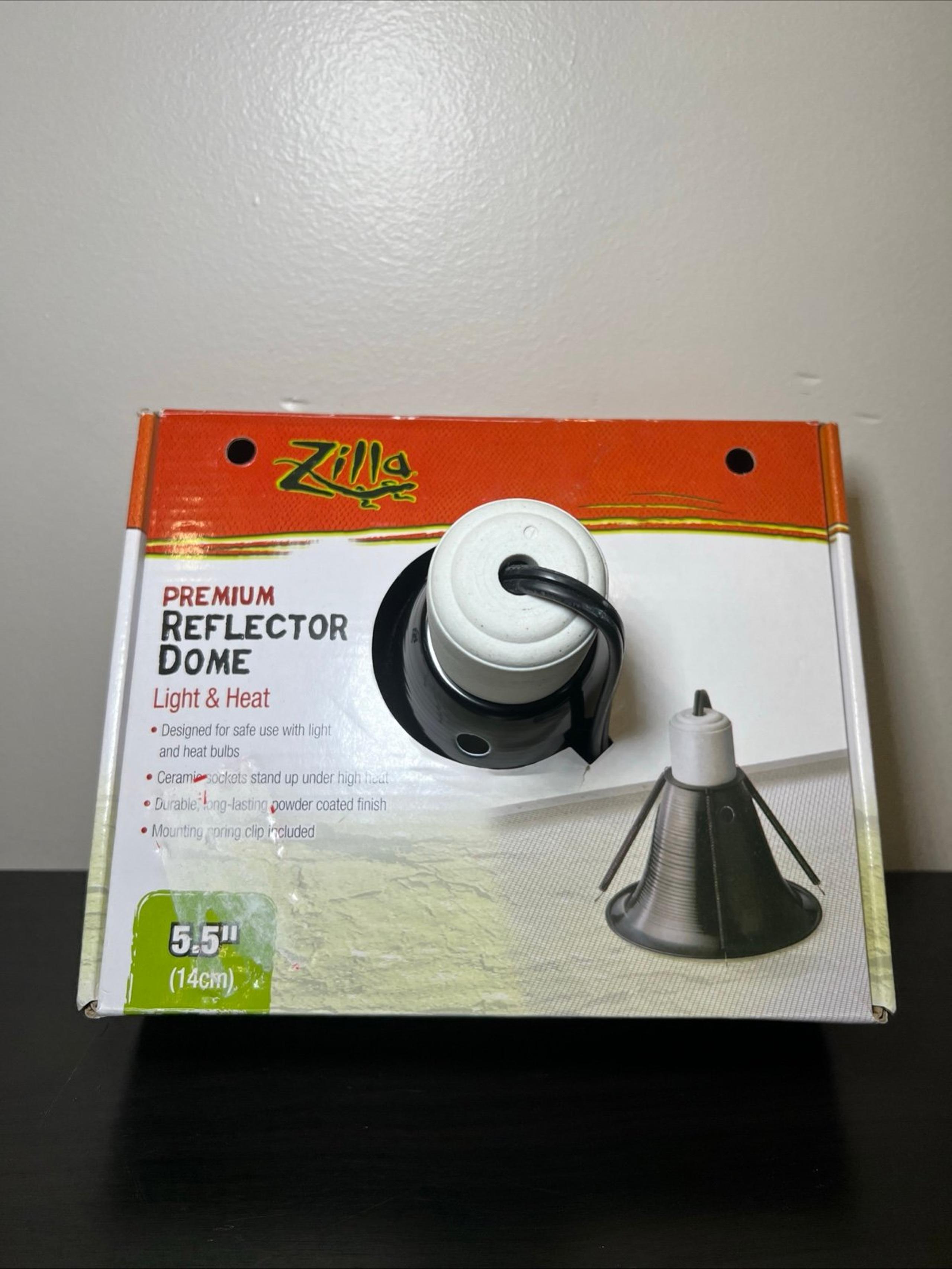 Zilla Reptile Terrarium Reflector Dome Habitat Lighting Dome, Black 5.5 Inch