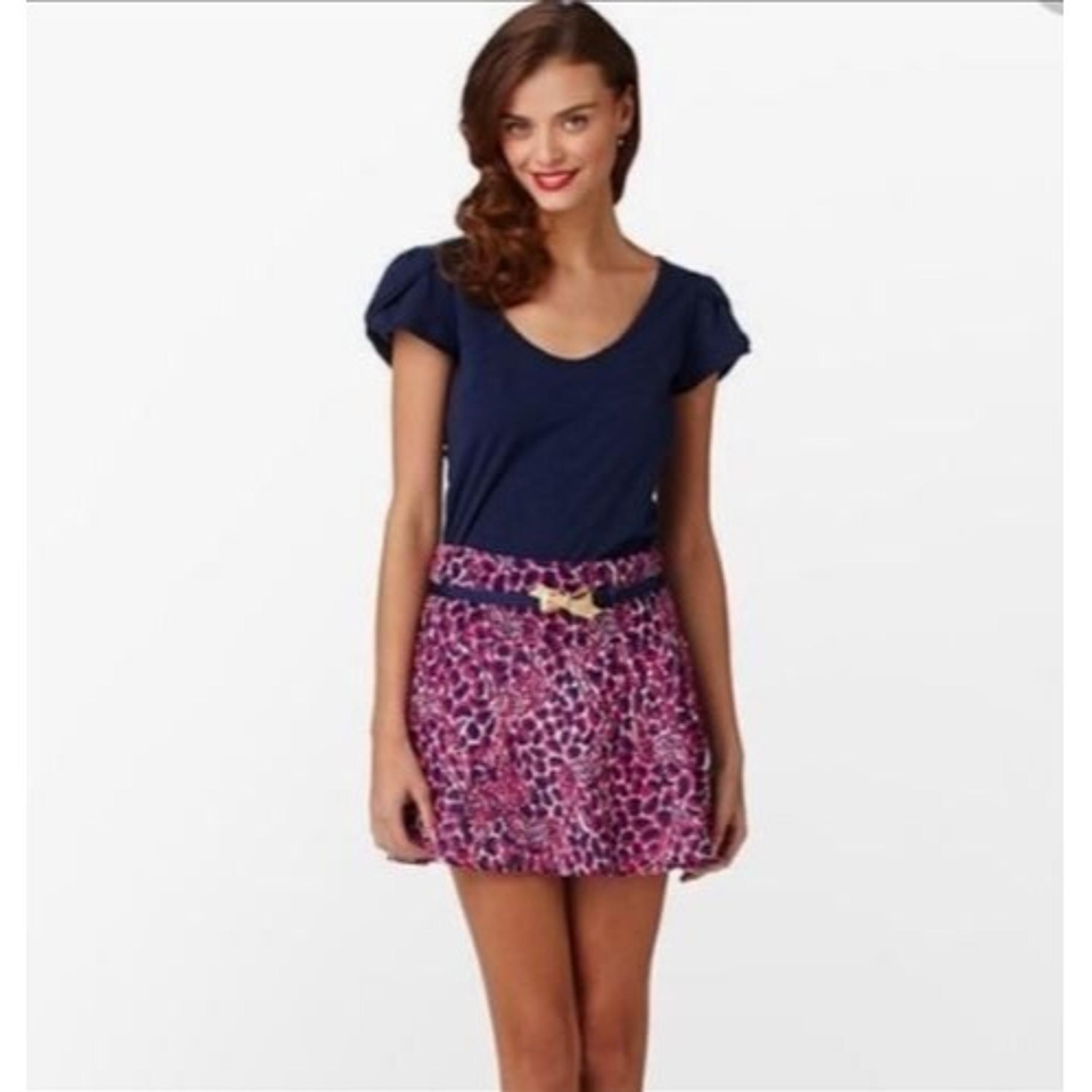 Lilly Pulitzer Women's Pink/Black Charleston Gigi Giraffe Mini Skirt Size 8 934