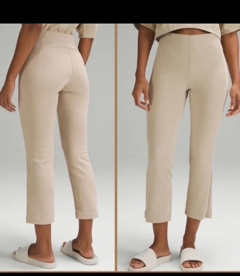 Lululemon ribbed flare crop pant~size 14~NWT.