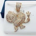 14K Gold Plated Cubic Zircon Pendant, EVBRS399