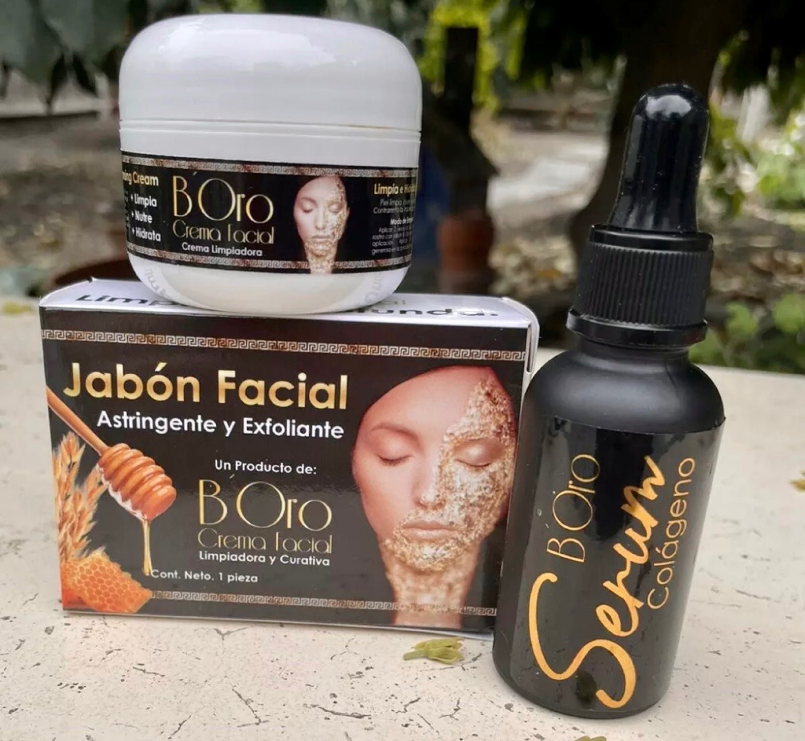 B’Oro Crema Facial Y Jabon Con Serum Colageno. Boro facial cream, Soap and Serum