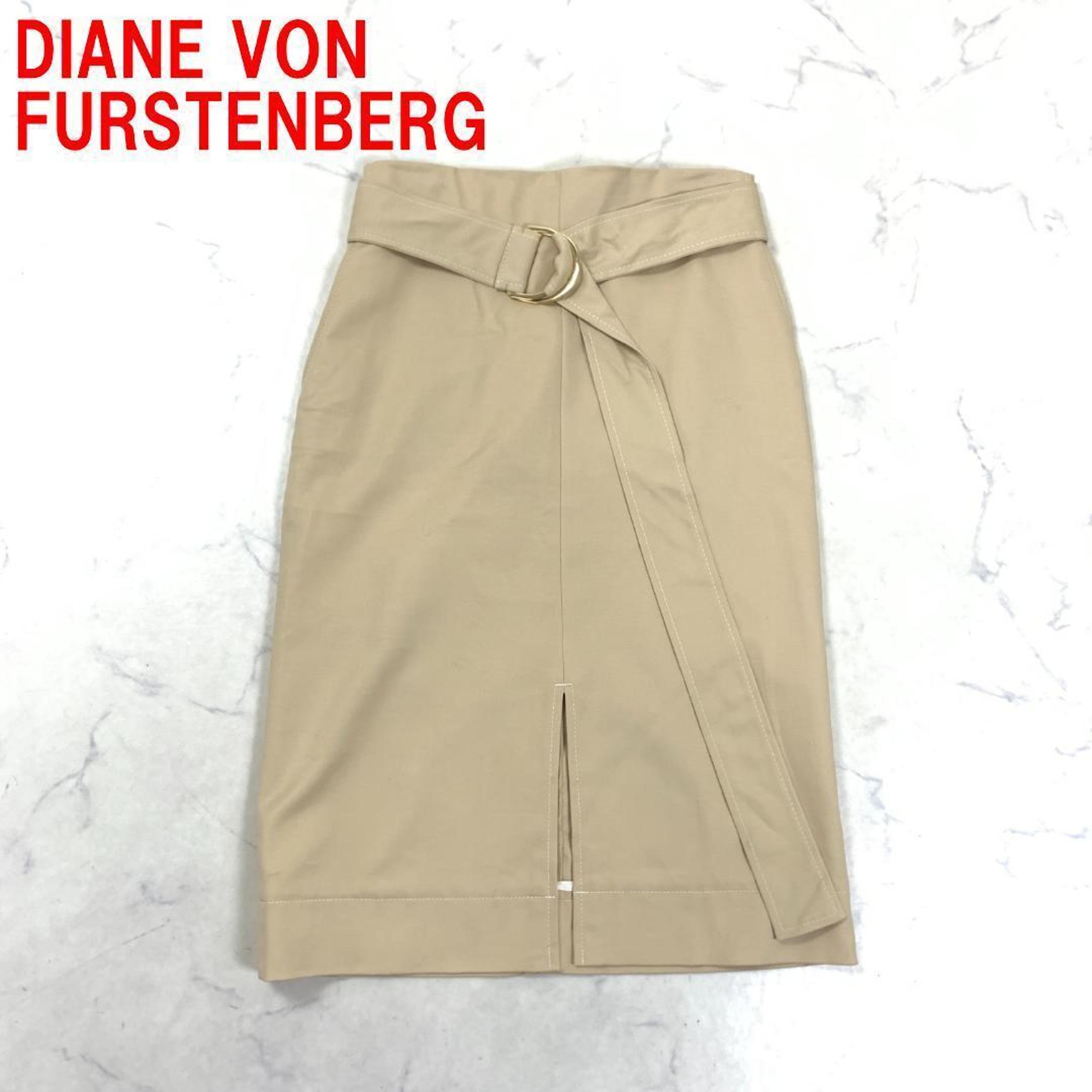 A4414 Diane von Furstenberg Pencil Skirt Cotton Beige 0