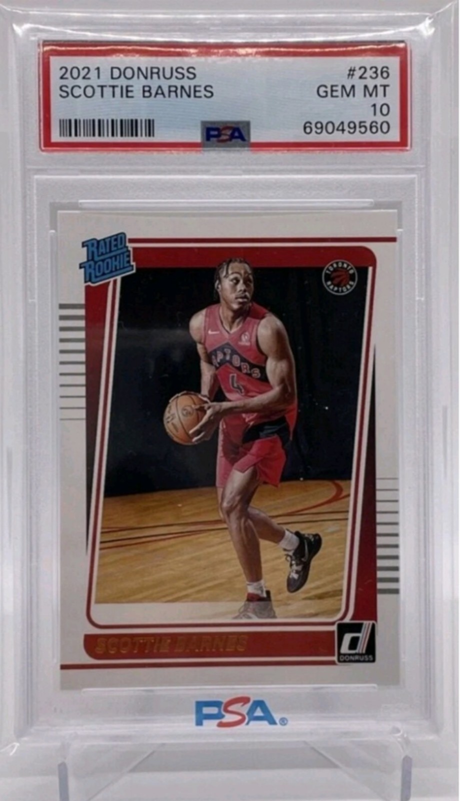 2021 Panini Donruss #236 Scottie Barnes Rated Rookie Raptors Gem Mint PSA 10