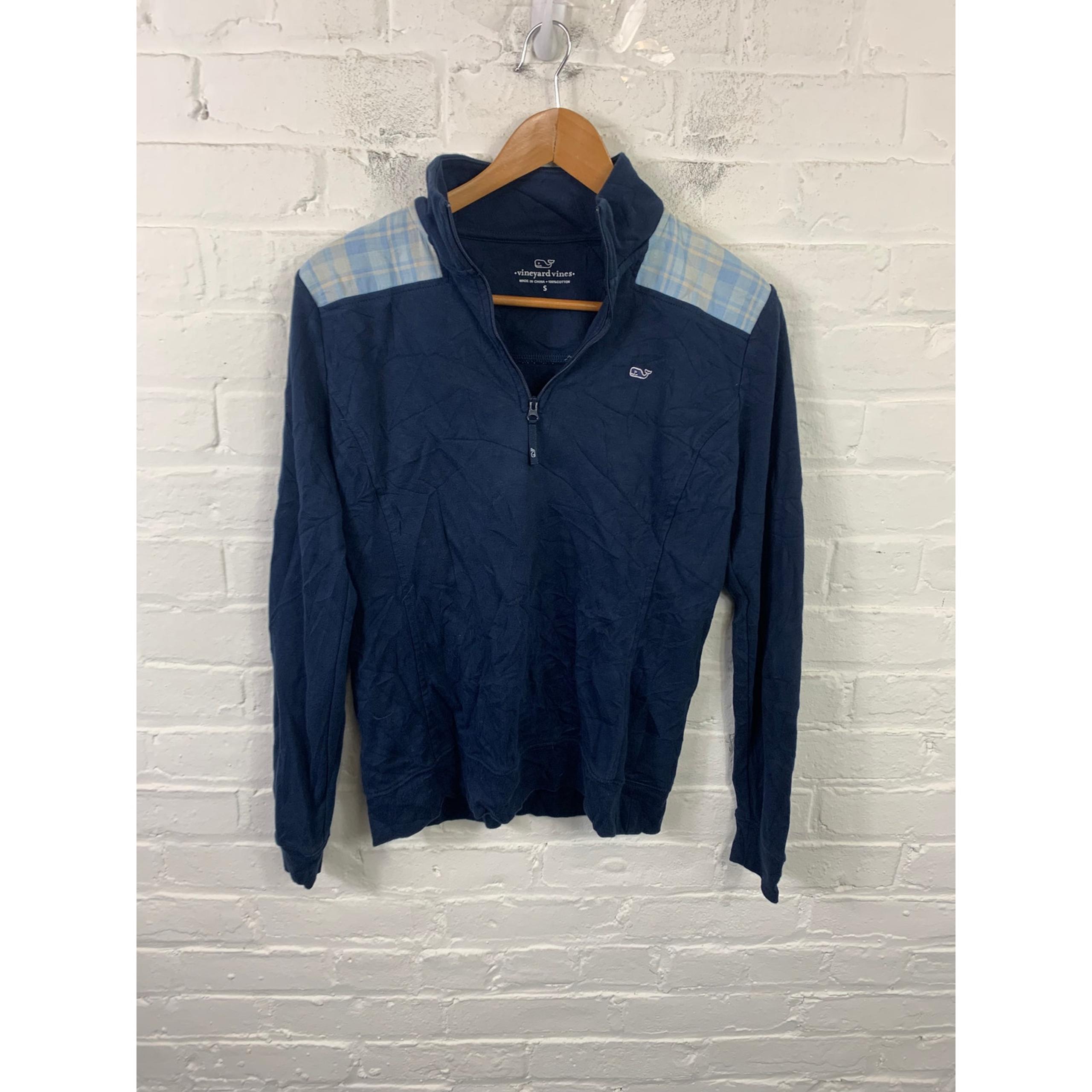 Vineyard Vines Women's 1/4 Zip Shep Sweater Long Sleeve Blue Size Small