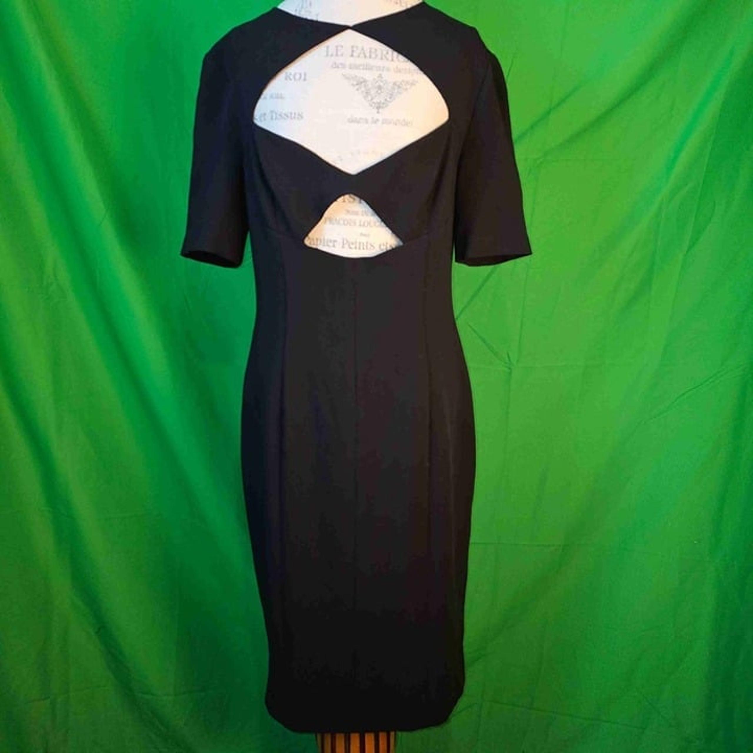 NWT Black Halo Womens Black Cressida Cut Out Sheath Dress 14