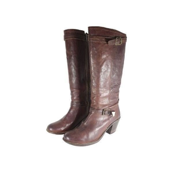 Frye Women's Carmen 14L US 10B side Zip Brown Tall Equestrian Riding Boots