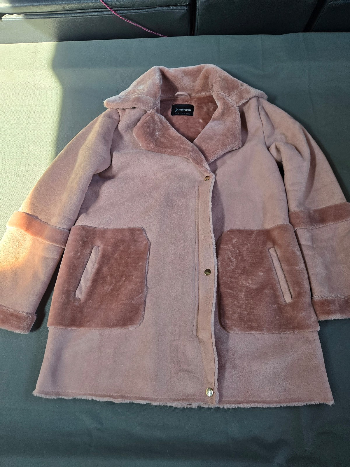 Faux Swede and Sherpa Three Season Coat Women M