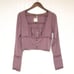 FREE PEOPLE Joi Purple Cropped Button Front Top Eyelet Long Sleeve Small New