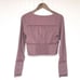FREE PEOPLE Joi Purple Cropped Button Front Top Eyelet Long Sleeve Small New