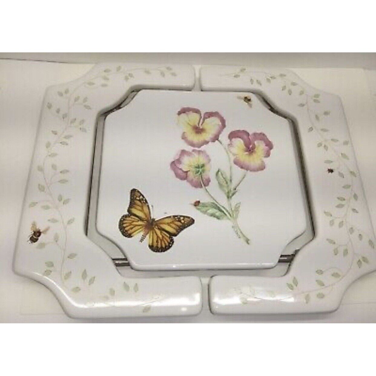 Lenox Butterfly Meadow Expandable Tea Tile Trivet 10 - 12 1/2 Long