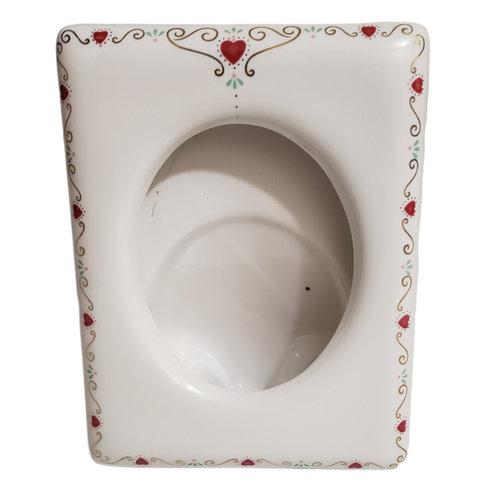 Romance Mary Ann Otagiri White Ceramic Heart Border Photo Frame 3 x 2.5