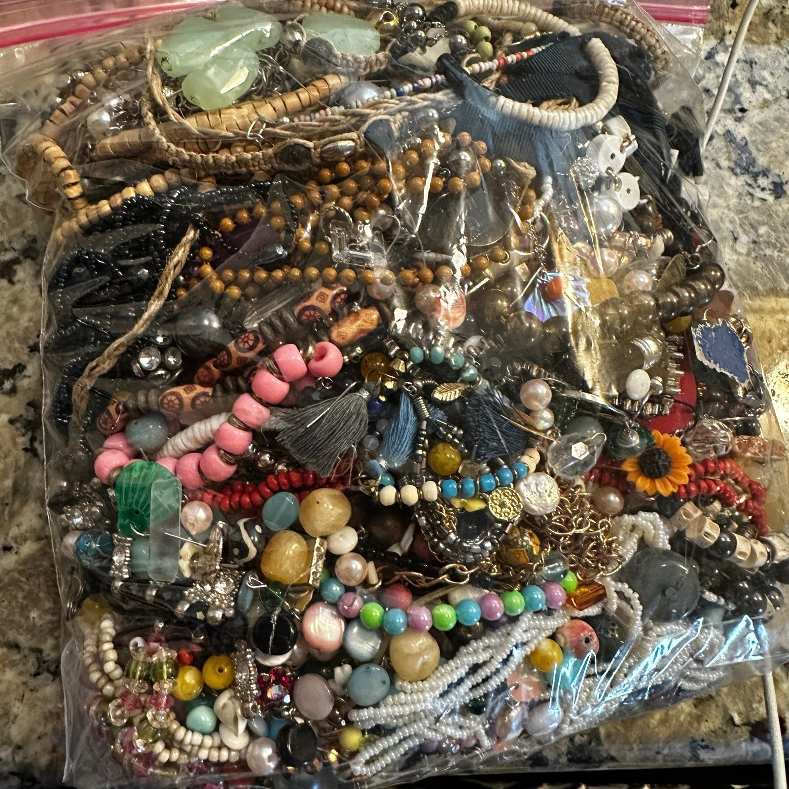4 pounds of bead craft jewelry CRAFT ONLY .
