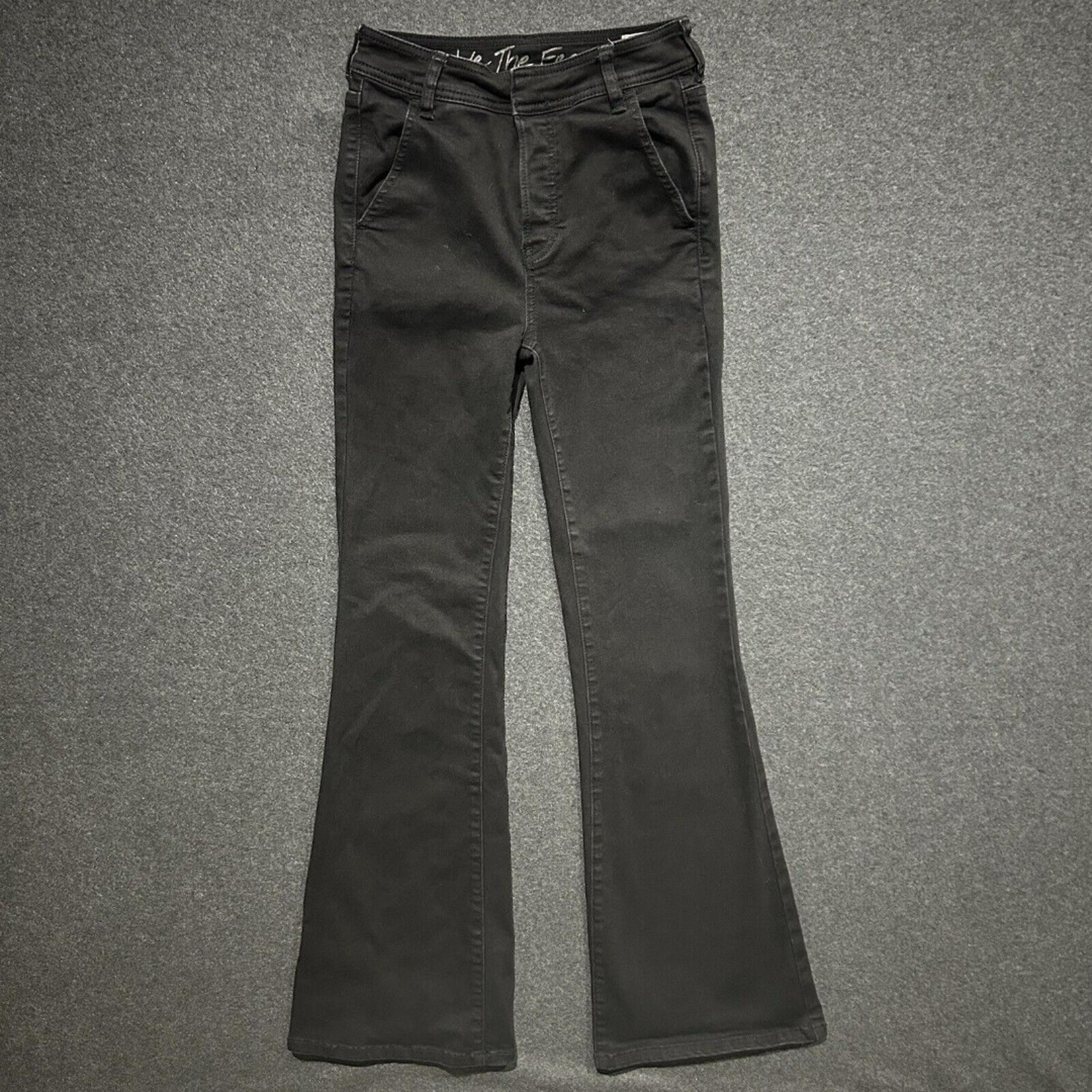 We the Free People Black Denim High Rise Black Bootcut Flare Jeans Size 26