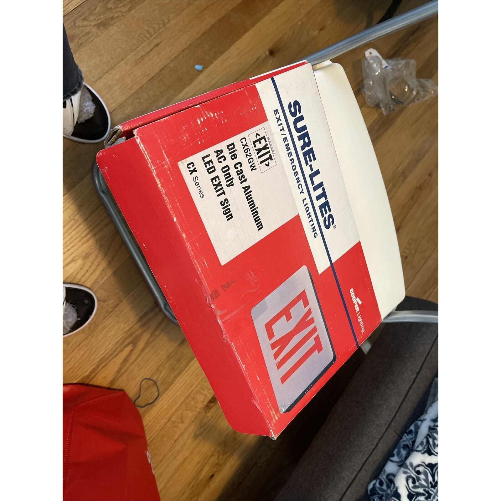 Cooper Sure-lites LPX70RWH Polycarbonate Self Powered LED Exit Sign