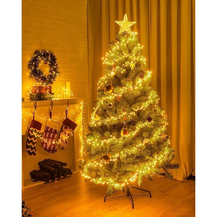 Fairy Light Battery Operated Firecracker String Waterproof Warm White Wire 2Pack