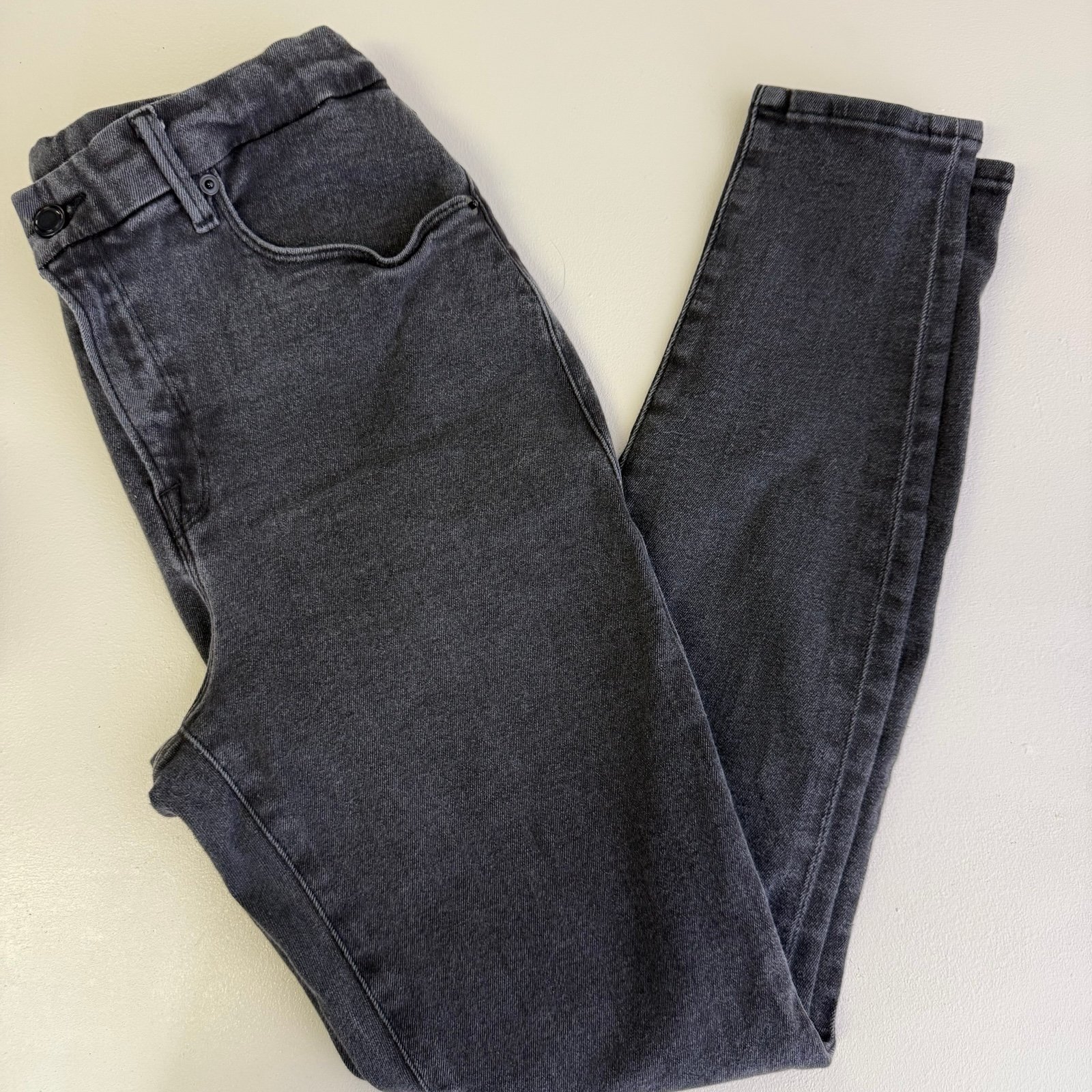 Good American Good Waist Women's Gray Black Jeans Skinny Leg Size 10 / 30